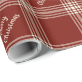 パーソナライズ可能な赤と白の格子模様文字 ラッピングペーパー (ロールコーナー)