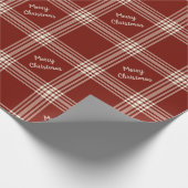 パーソナライズ可能な赤と白の格子模様文字 ラッピングペーパー (角)