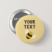 パーソナライズ可能な、(昆虫)マルハナバチベビーシャワー用ボタン 缶バッジ (正面&裏面)
