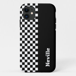 パーソナライズ可能ツートンチェッカーボード iPhone 11 ケース