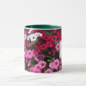 パーソナライズ名と文字誕生日フラワーコーヒー マグカップ (中央)