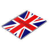 パーソナライズ名イギリス国旗 – Union Jack ノートブック (左側)