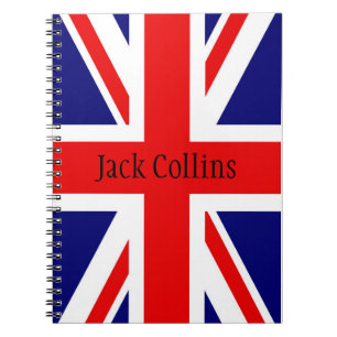 パーソナライズ名イギリス国旗 – Union Jack ノートブック
