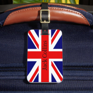 パーソナライズ名イギリス国旗 – Union Jack ラゲッジタグ