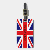 パーソナライズ名イギリス国旗 – Union Jack ラゲッジタグ (正面縦)
