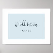 パーソナライズ名チャイルドプレイルームボーイパステルブルー ポスター (正面)