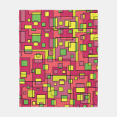 パーソナライズ名バラピンクライムグリーンモダン抽象芸術 フリースブランケット (正面)