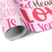 パーソナライズ名バレンタインデー赤ピンクハートWr ラッピングペーパー (ロールコーナー)