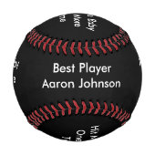 パーソナライズ名ヒット私のベビーもう1回黒 野球ボール (裏面)