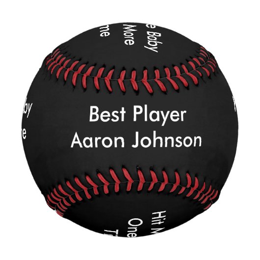 パーソナライズ名ヒット私のベビーもう1回黒 野球ボール (正面)