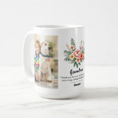 パーソナライズ名フローラ花グランマギフトコンボ コーヒーマグカップ (正面左)