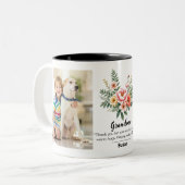 パーソナライズ名フローラ花グランマギフトコンボ ツートーンマグカップ (正面左)