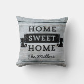 パーソナライズ名ホーム甘いホーム淡い色のウッド素朴 クッション (正面)