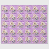 パーソナライズ名ユニコーンガールズ誕生日ギフト ラッピングペーパー (フラット)