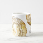 *~*パーソナライズ名ロックスイエロー金ゴールドグリッター コーヒーマグカップ (中央)