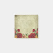 パーソナライズ名ロマンチックなヴィンテージバラ ポストイット (正面)