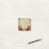 パーソナライズ名ロマンチックなヴィンテージバラ ポストイット (デスク上)