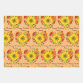 パーソナライズ名秋秋ハッピーバースデー ラッピングペーパーシート (正面)