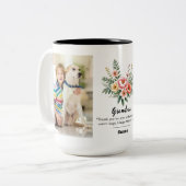 パーソナライズ名花模様グランマギフトブラックコンボ ツートーンマグカップ (正面左)