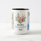 パーソナライズ名花模様グランマギフトブラックコンボ ツートーンマグカップ (中央)