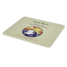 パーソナライズ名、黄色のRCIA鳩の円 カッティングボード