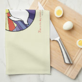 パーソナライズ名、黄色のRCIA鳩の円 キッチンタオル (四つ折り)