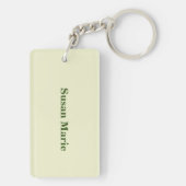 パーソナライズ名、黄色のRCIA鳩の円 キーホルダー (裏面)