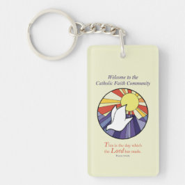 パーソナライズ名、黄色のRCIA鳩の円 キーホルダー