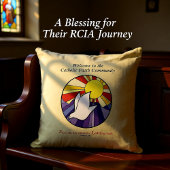 パーソナライズ名、黄色のRCIA鳩の円 クッション