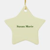 パーソナライズ名、黄色のRCIA鳩の円 セラミックオーナメント (裏面)