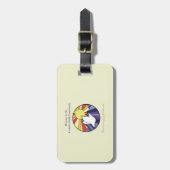 パーソナライズ名、黄色のRCIA鳩の円 ラゲッジタグ (正面縦)