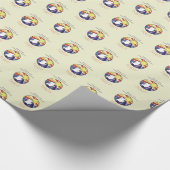 パーソナライズ名、黄色のRCIA鳩の円 ラッピングペーパー (コーナー)