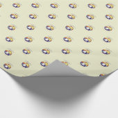 パーソナライズ名、黄色のRCIA鳩の円 ラッピングペーパー (コーナー)