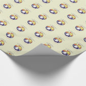 パーソナライズ名、黄色のRCIA鳩の円 ラッピングペーパー (角)