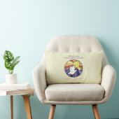 パーソナライズ名、黄色のRCIA鳩の円 ランバークッション (椅子)