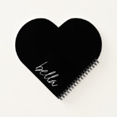 パーソナライズ名black catスターリースカイ ノートブック (裏面)