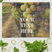 パーソナライズ変更語フレッシュなブドウおもしろい畑 キッチンタオル (折り畳み)