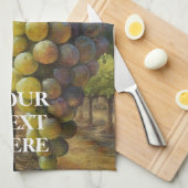 パーソナライズ変更語フレッシュなブドウおもしろい畑 キッチンタオル (四つ折り)