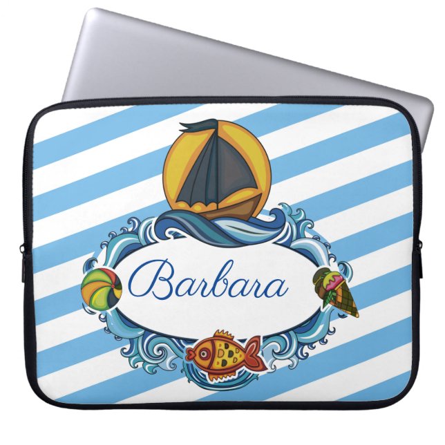 パーソナライズ夏のおもしろいエレクトロニクスバッグ ラップトップスリーブ (正面)