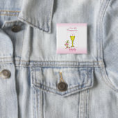 パーソナライズ女名ピンク最初の聖餐式 缶バッジ (インサイチュ)