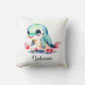 パーソナライズ子供部屋キッズルームドルフィンウォーター色 クッション (正面)