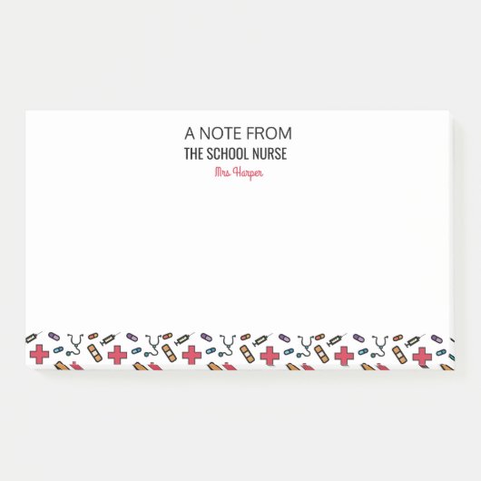 パーソナライズ学校のナースからのノート ポストイット (正面)
