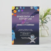 パーソナライズ宇宙誕生日招待状 招待状 (スタンド正面)