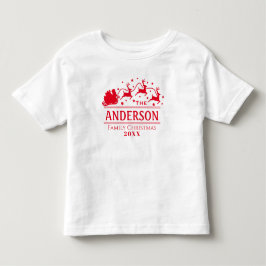 パーソナライズ家族クリスマス トドラーTシャツ
