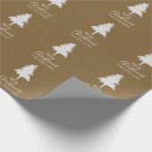 パーソナライズ家族名クラフトブラウンクリスマスギフト ラッピングペーパー (角)