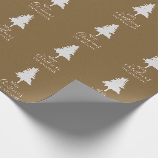 パーソナライズ家族名クラフトブラウンクリスマスギフト ラッピングペーパー (角)