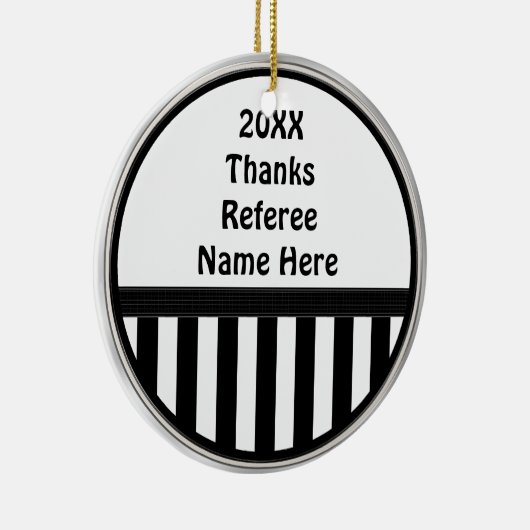 パーソナライズ審判員のギフトのオーナメントありがとう セラミックオーナメント (右)
