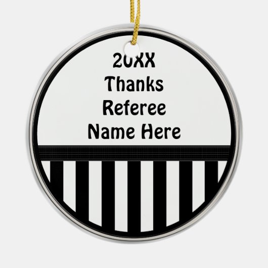 パーソナライズ審判員のギフトのオーナメントありがとう セラミックオーナメント (正面)