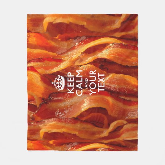 パーソナライズ平静およびあなたのベーコンを保存して下さい フリースブランケット (正面)