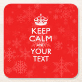 パーソナライズ平静およびあなたの赤を保って下さい スクエアペーパーコースター (正面)